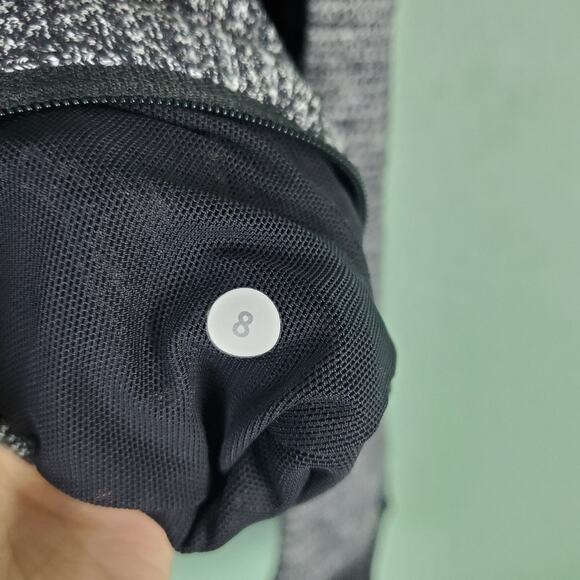 Lululemon Daily Practice Full Zip Black White Hoodie Jacket Size 8 - Picture 3 of 8